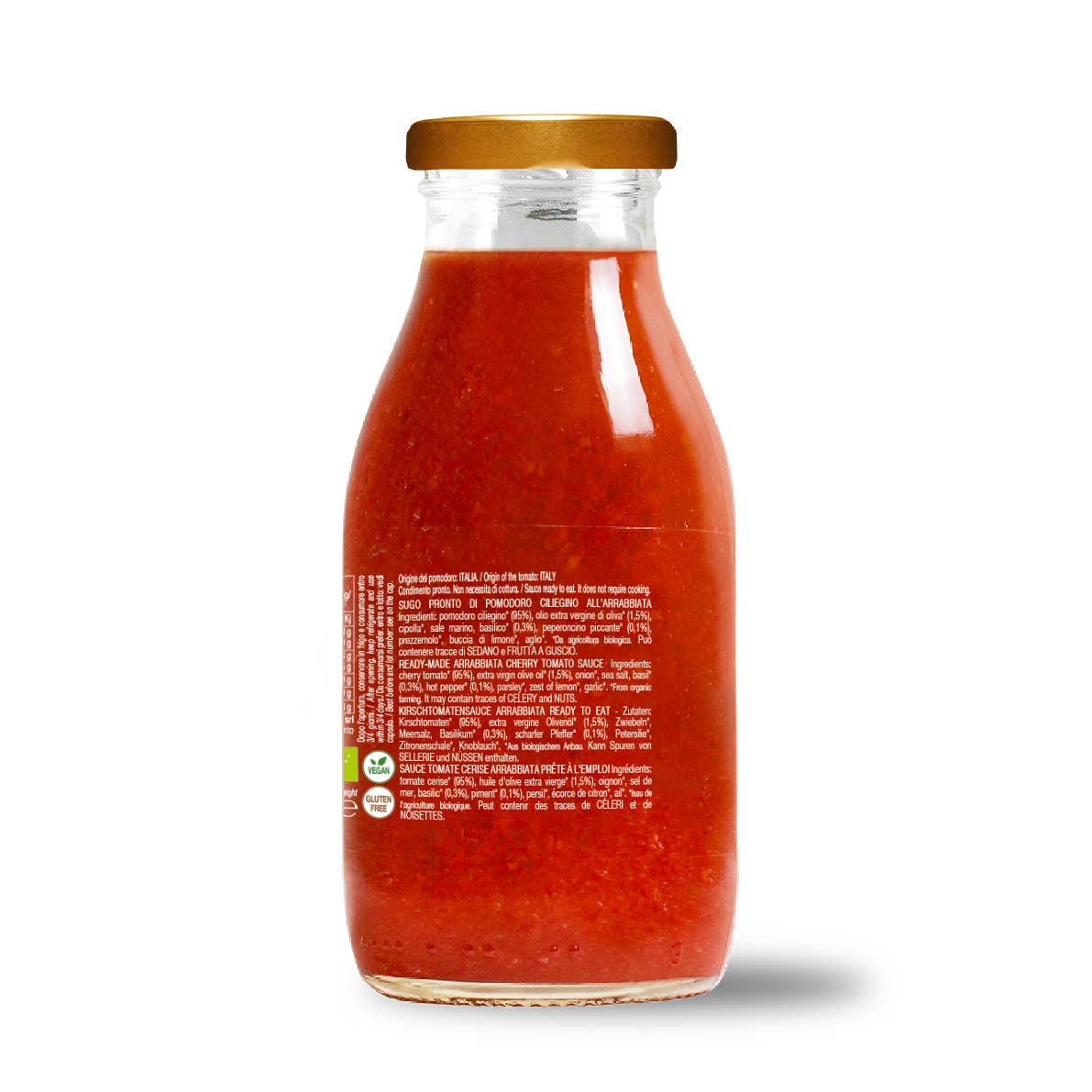 Organic Arrabbiata ready-made cherry tomato sauce, 250gr Convivia