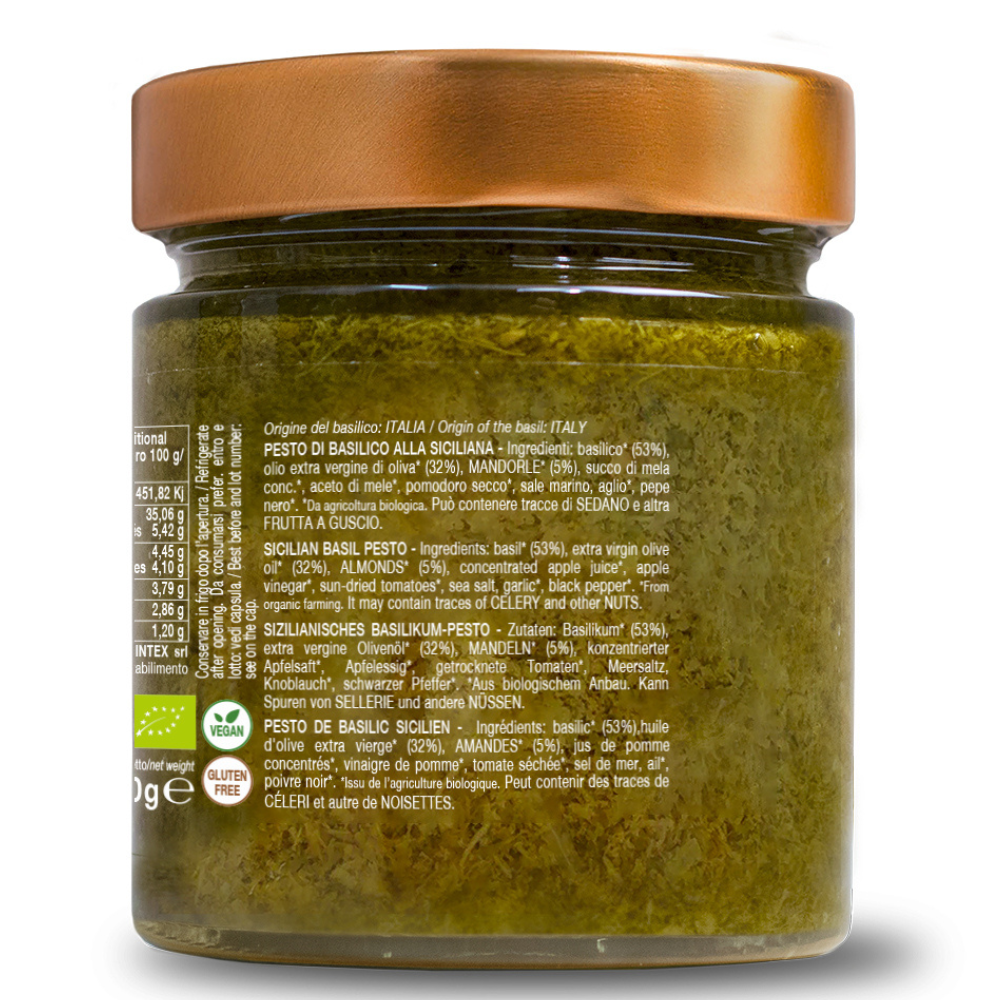 Pesto organic cu busuioc sicilian, 190gr Convivia