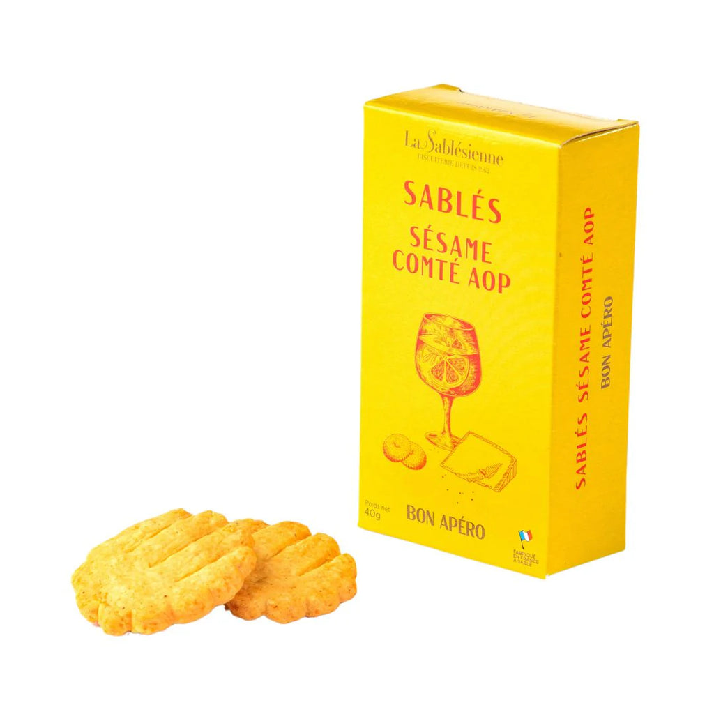 Biscuiți Sablés sărați cu susan și Comté AOP, 40 g, Le Sablésienne, Franța