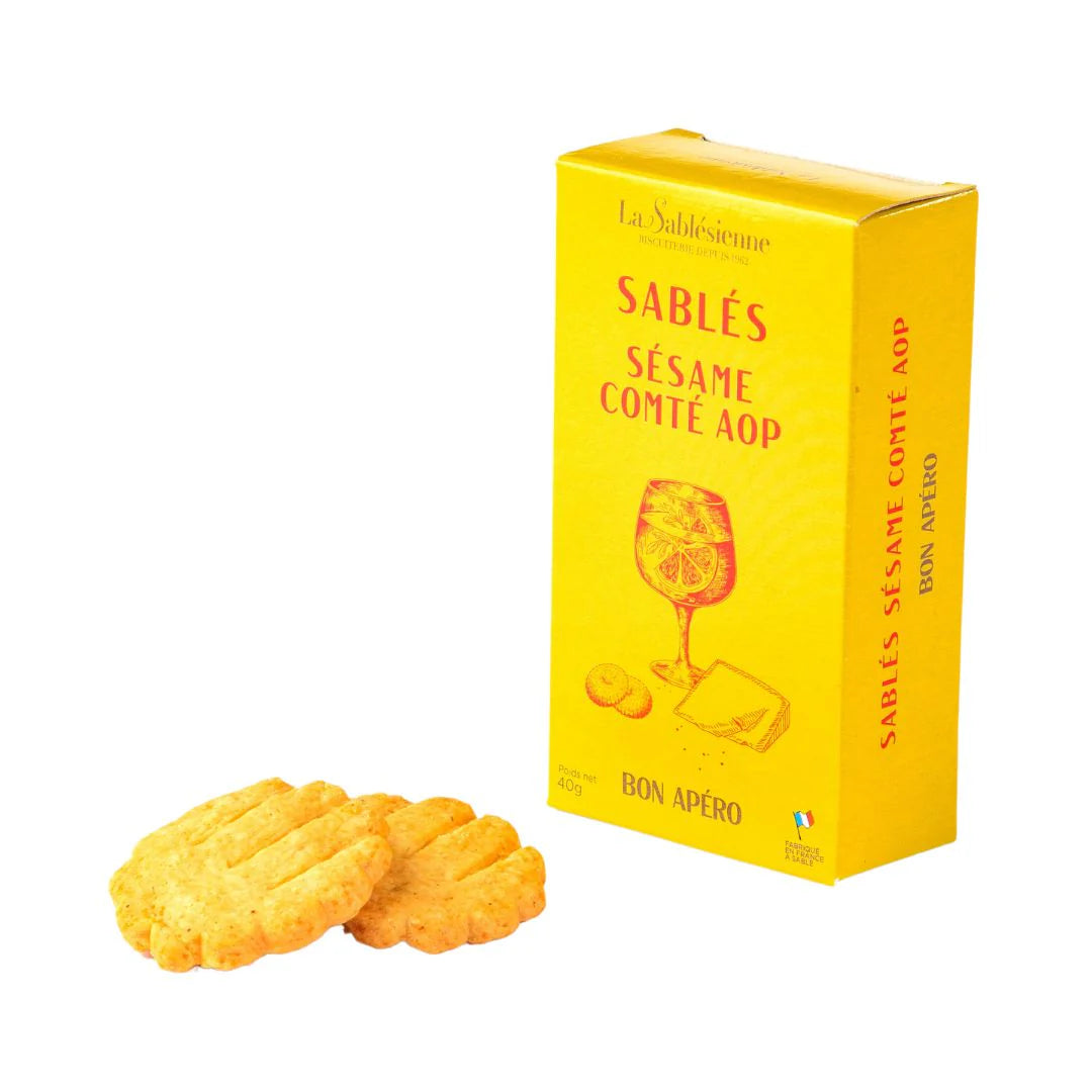 Biscuiți Sablés sărați cu susan și Comté AOP, 40 g, Le Sablésienne, Franța