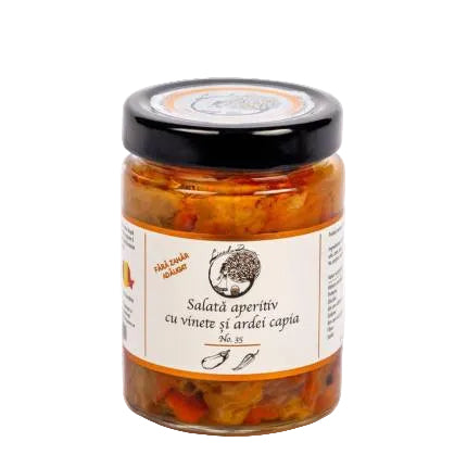 Salată aperitiv cu vinete și ardei capia, 315gr Livada Domniței
